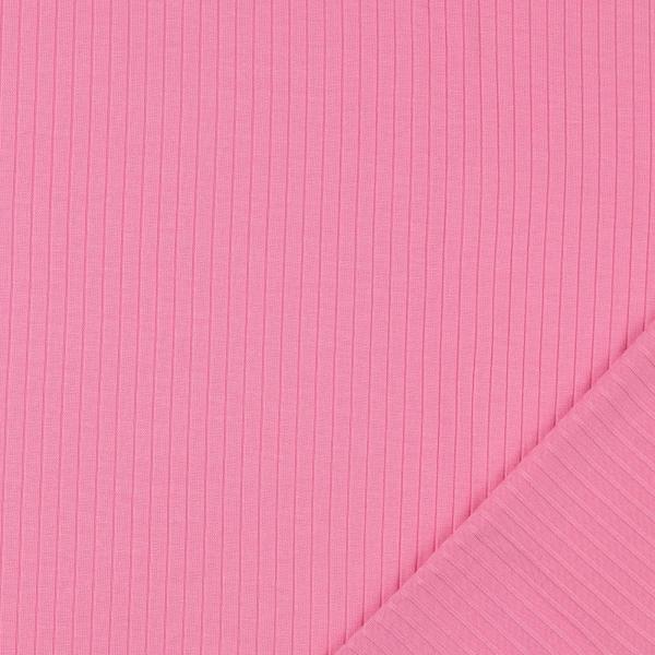 Rippenjersey - uni, rosa